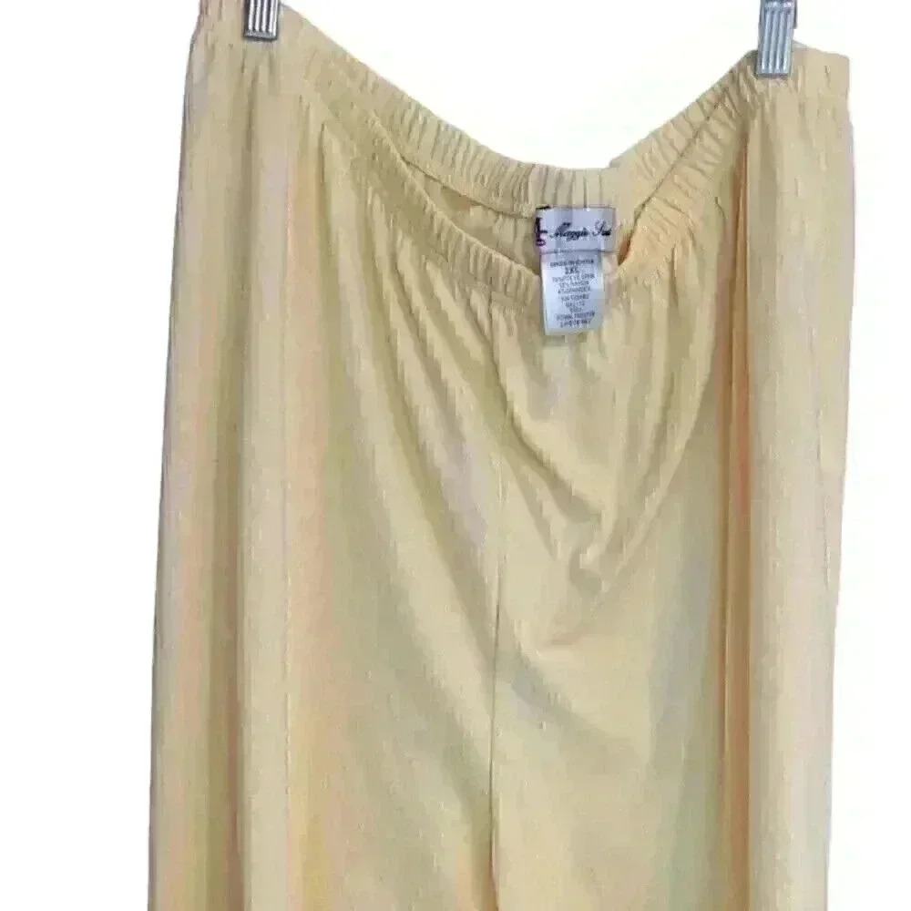 Maggie Sweet Women's Pull On Elastic Waist Pants Yellow 2XL‎